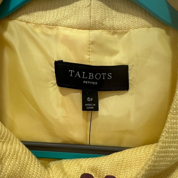 Talbots Sunny Yellow classic button-up 100%linen Jacket 6P - Picture 3 of 8
